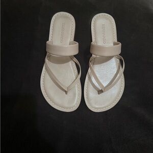 Bernardo Neutral Beige Thong Slide Sandals